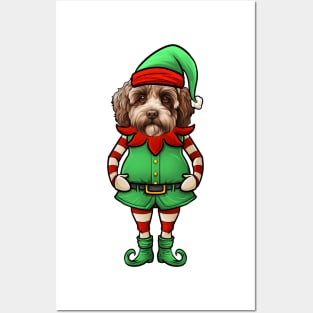 Funny Christmas Elf Lagotto Romagnolo Dog Posters and Art